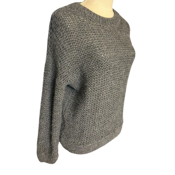 Anthropologie Alpaca Blend Gray Open Knit Pullover Long Sleeves Sweater Women S - Picture 6 of 10